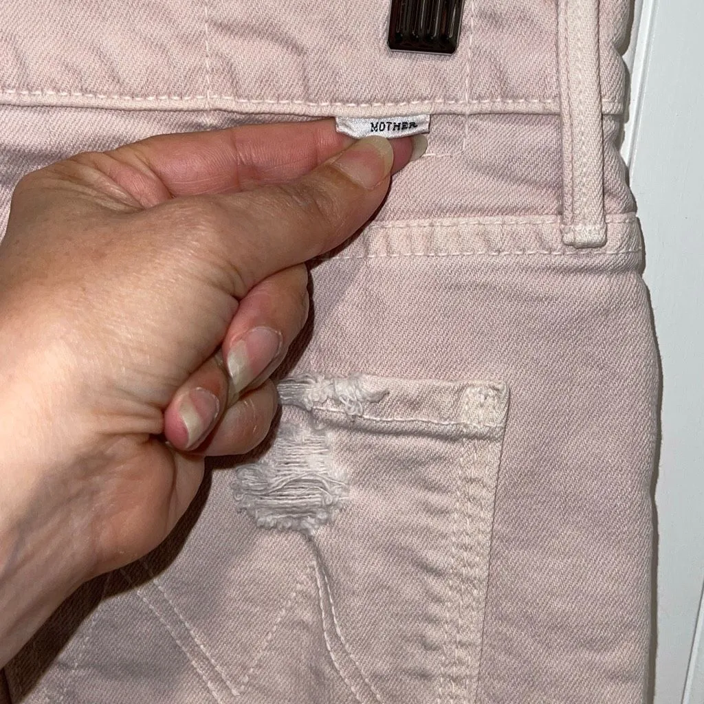 Mother Superior The Vagabond Mini Fray Skirt in Soft Pink‎ Size 26 Pink - Image 6