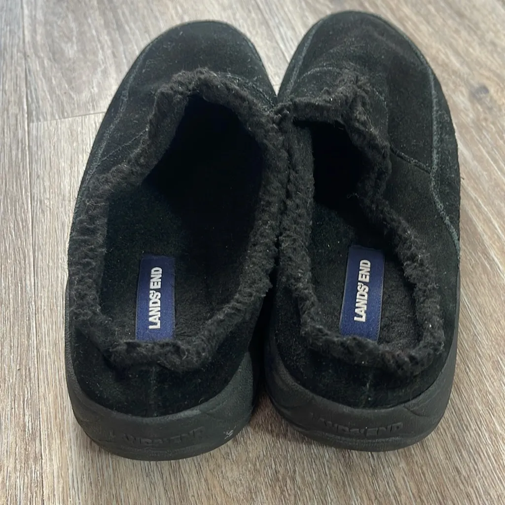 Lands' End Suede Black Suede Slip - Image 7