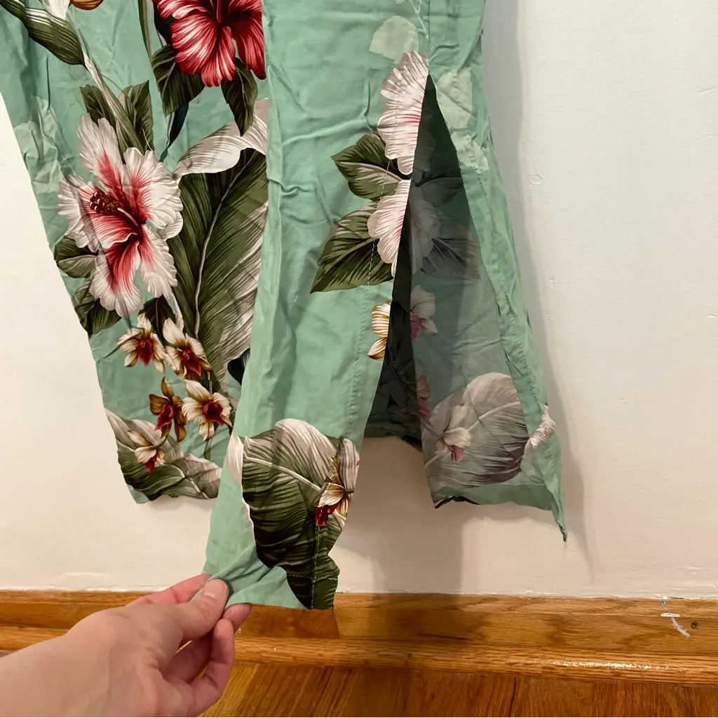 PARADISE BAY Plus Size Floral Bird of Paradise Long Dress Green Hawaiian Maxi - Image 7