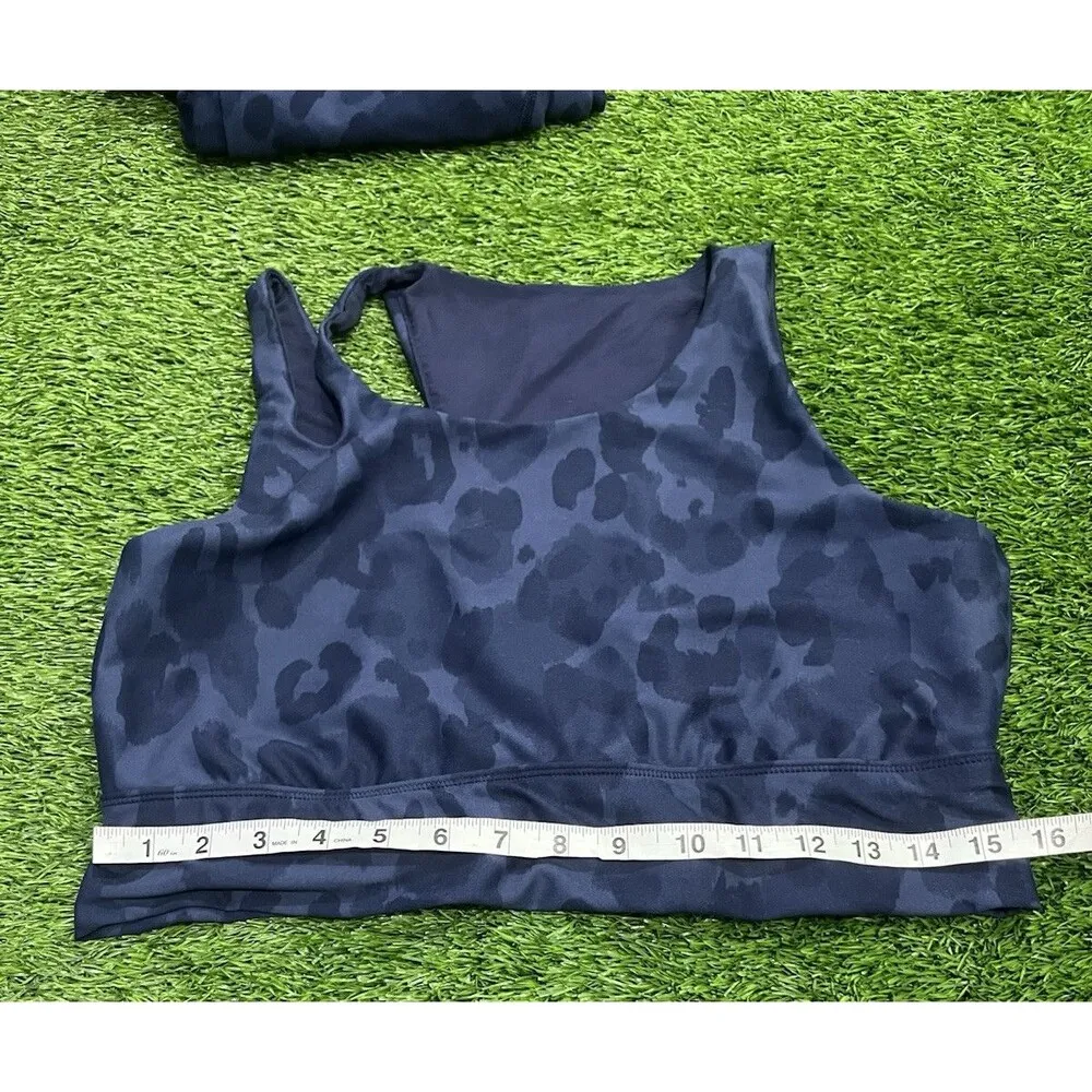 DSG Women's Cropped Leggings Sports Bra Blue Animal Print Set 2XL Size XXL - Image 7