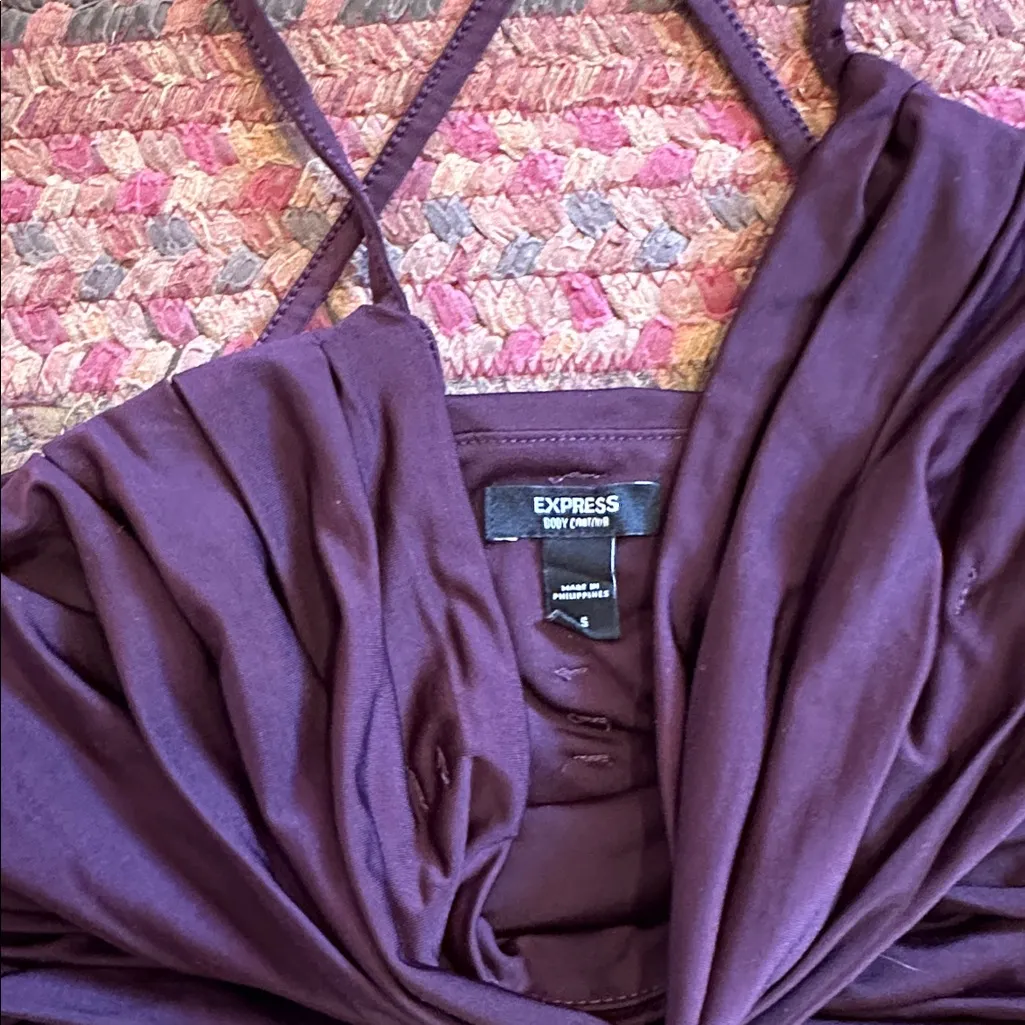 EXPRESS RUCHED BODY CONTOUR CRISSCROSS CAMI BLOUSE - Image 2