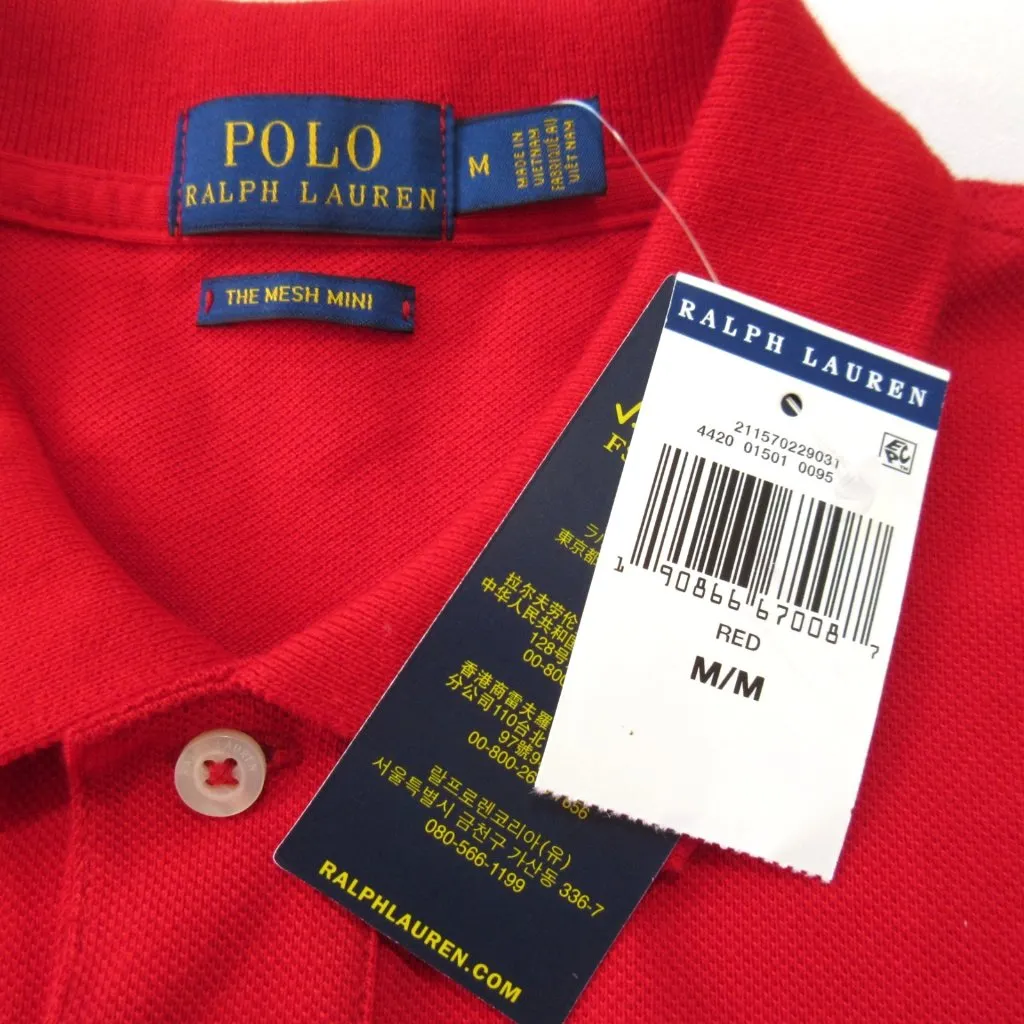NWT Polo Ralph Lauren The Mesh Mini in Red Cotton T-Shirt Dress M - Image 4
