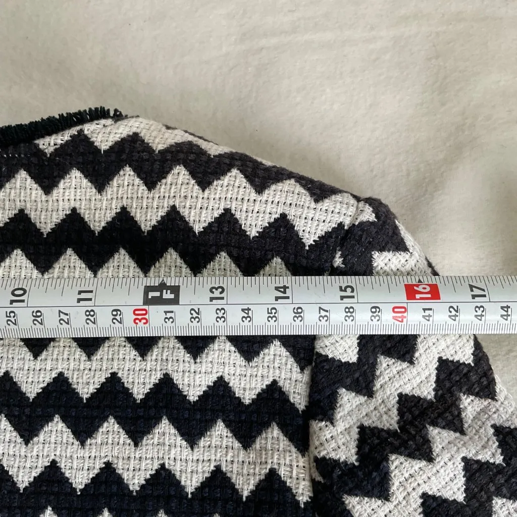 NWOT RARE 2021 sezane black blue beige Maxim zigzag blazer jacket us6 SZ38 bust3 - Image 7