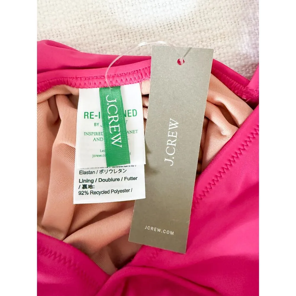 J. Crew | NWT | Ruched V-neck one-piece in Radiant Fuchsia | Sz 20 - Image 5