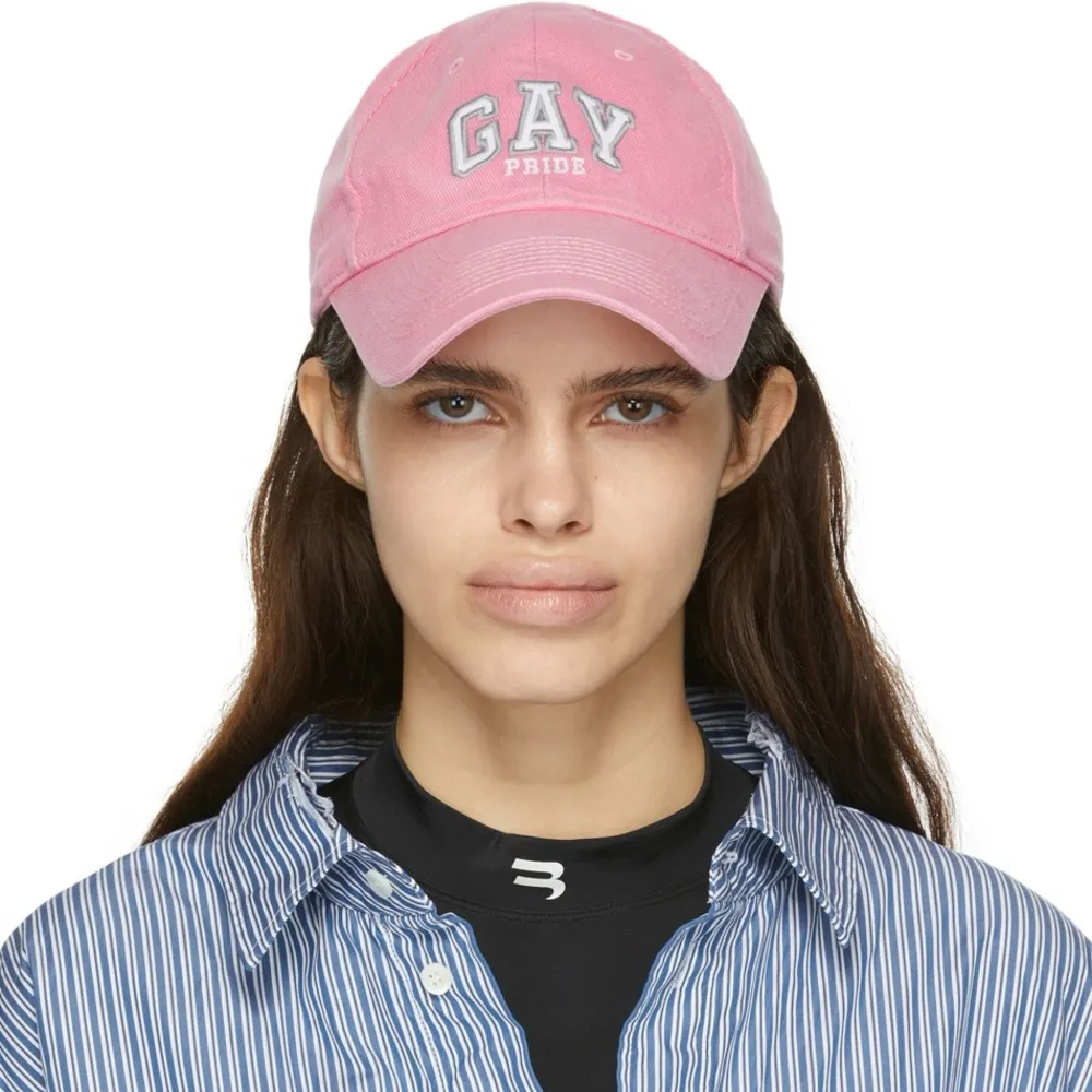 Balenciaga Gay Pride 2021 Twill Cotton Velcro Snapback Trucker Baseball Cap Hat - Image 3