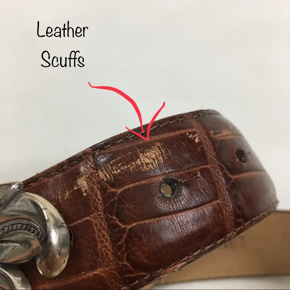 Brighton Leaf Buckle Leather Belt M - Image 5