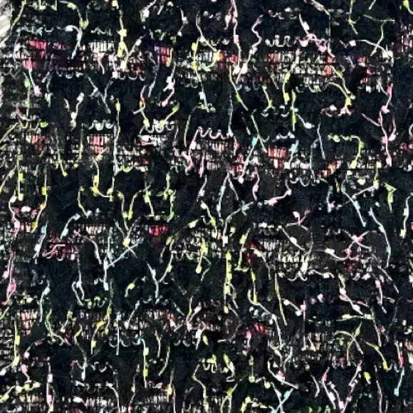 Akira long Black pencil  Skirt with tulle all over and pips of color. - Image 5