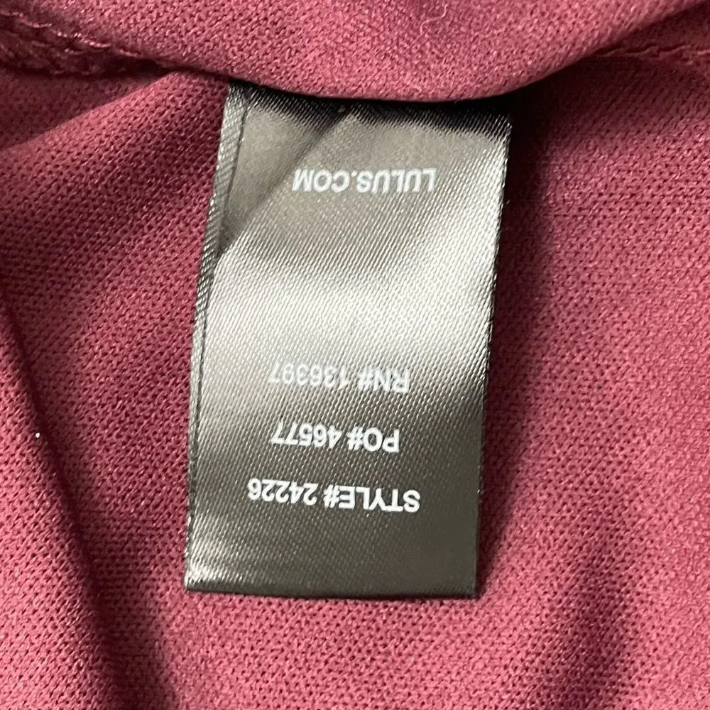 NWT Lulus Awaken My Love Burgundy Long Sleeve Lace Maxi Dress Size Medium NEW - Image 15