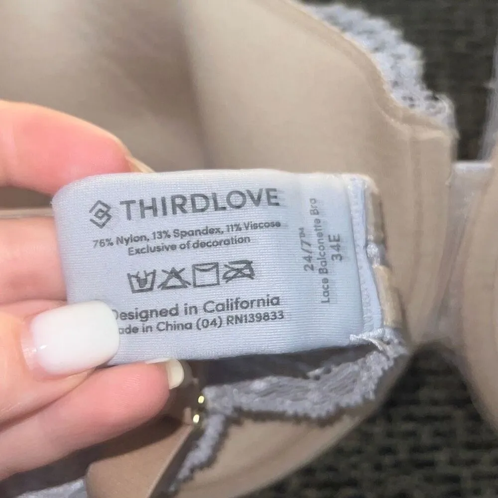 ✨ThirdLove Memory Foam Lace Balconette Sz 34E Lavender/Tan Bra✨ - Image 7