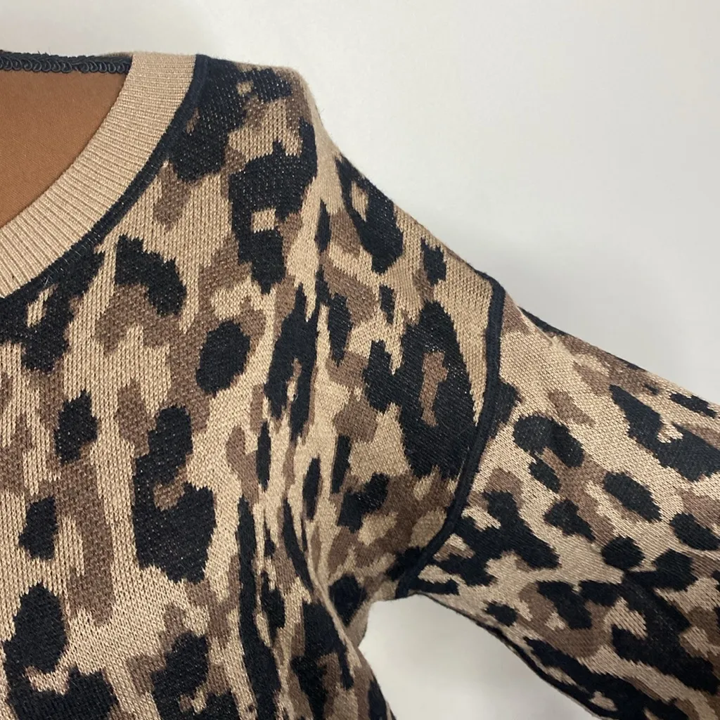 John + Jenn Evereve camo Crewneck wool blend pullover size M - Image 7