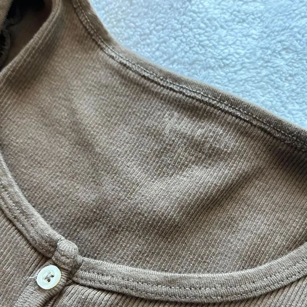 Brandy-melville Women's Brown top - Image 2