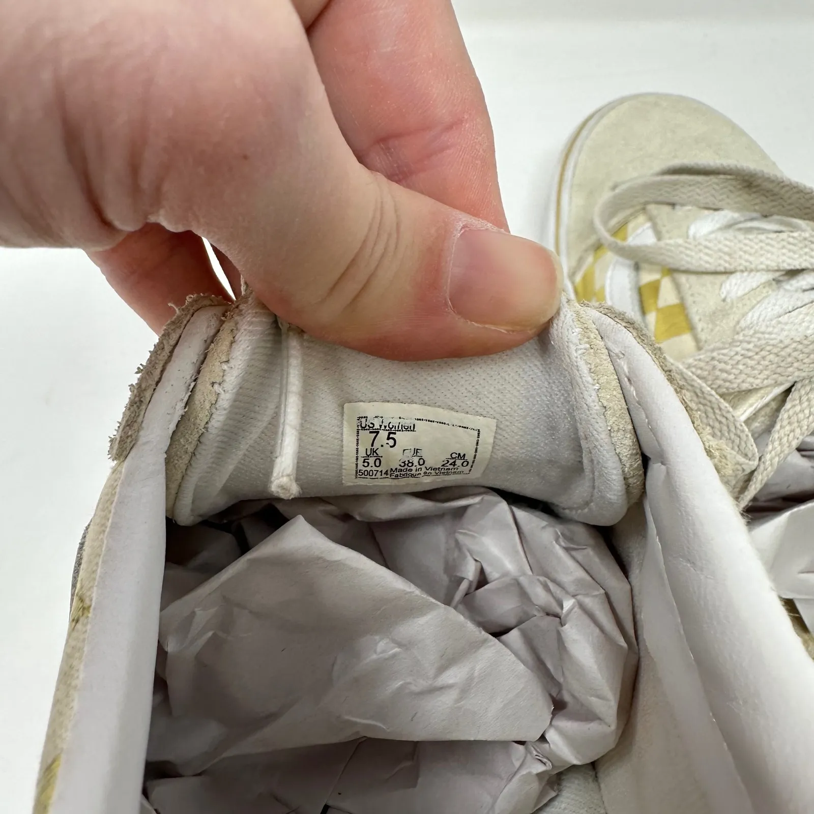 Vans Womens Ward Low Gold Checkerboard Size 7.5 - Image 7