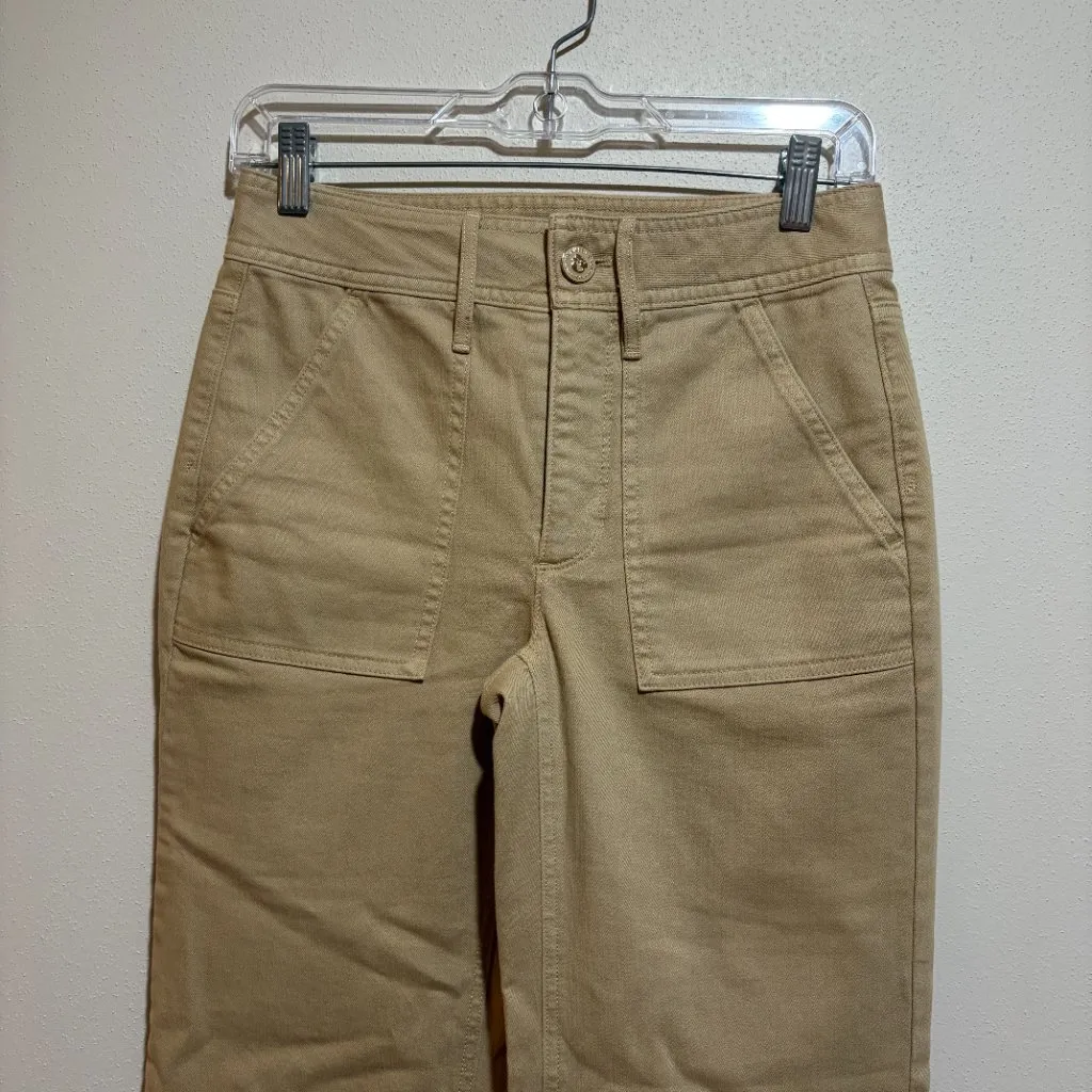 Spartina 449 Howell Wide Leg Crop Jeans Pants Khaki - Image 3