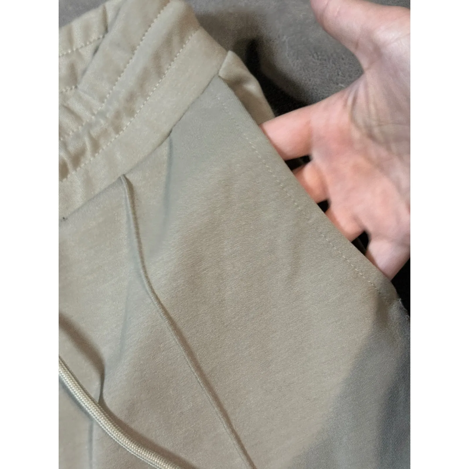 NWT Zara Women Beige Tan Loungewear Pants‎ Pockets Size Small Soft - Image 4