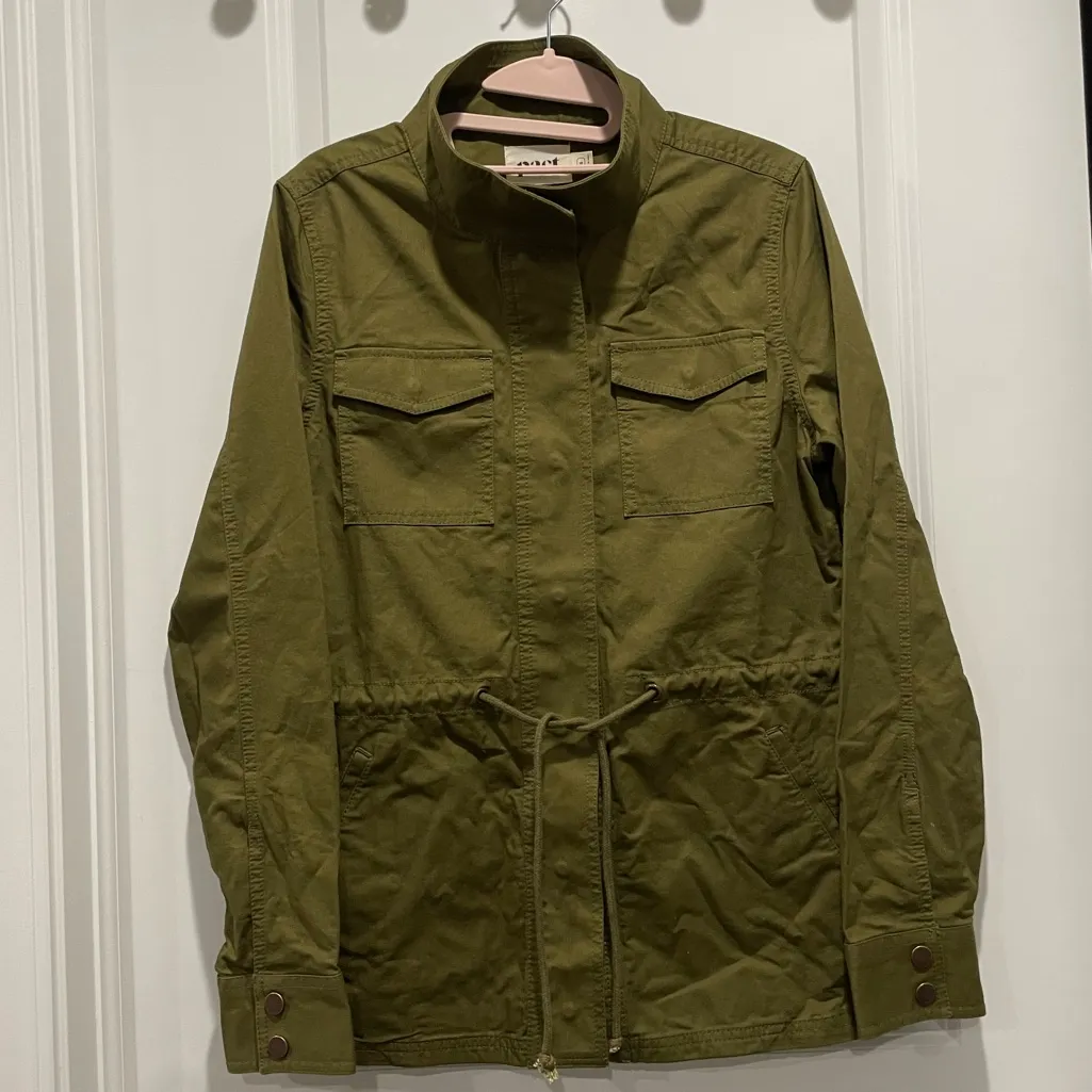 Pact  Canvas Twill Utility Field Jacket in Olive Size Small - Image 4