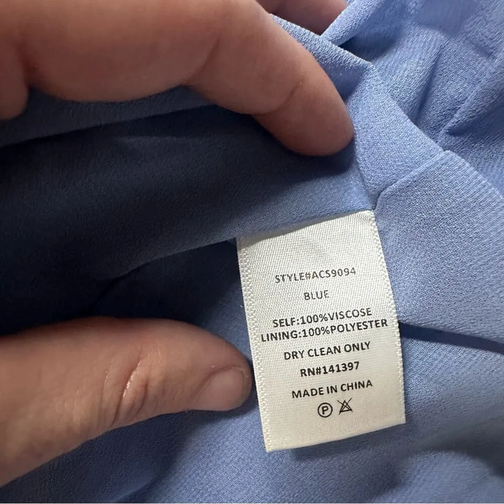 ASTR Robin Cutout Midi Skirt Blue Size Medium - Image 9