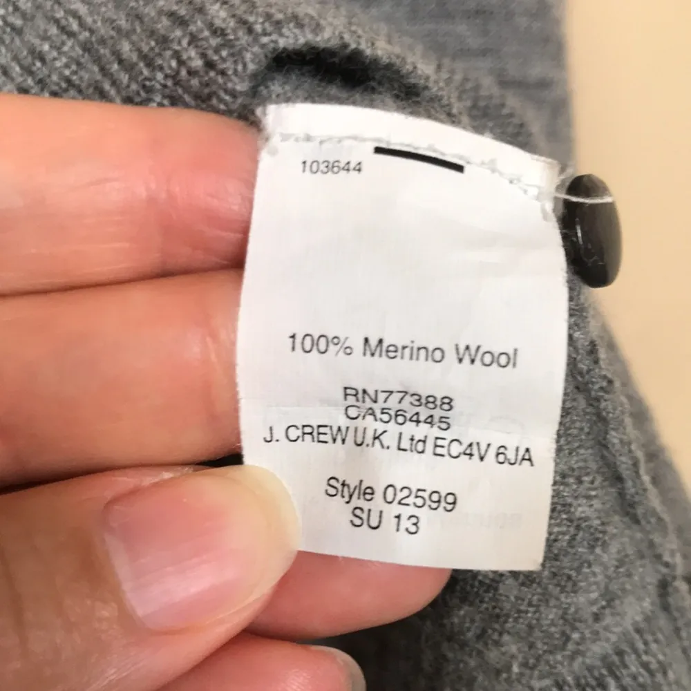 J. Crew Women’s Merino Wool Knit Bib Collar Design Gray Cream 7/8 Sleeve Sweater - Image 7