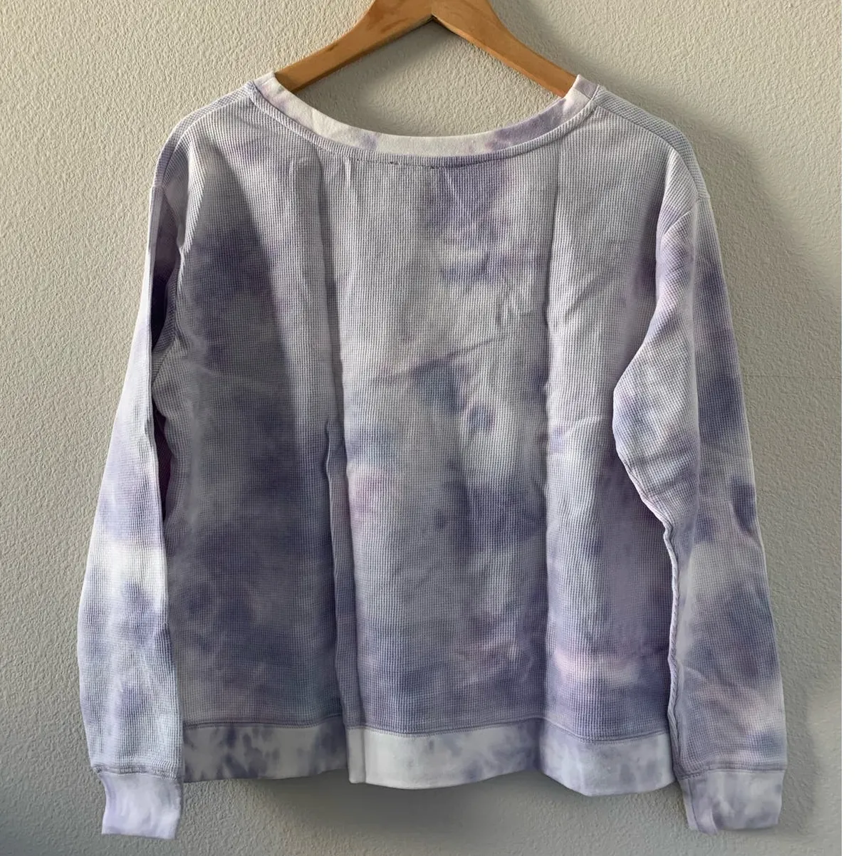 Splendid | Purple Cloud Tie‎ Dye Waffle Knit Thermal Top - Image 3