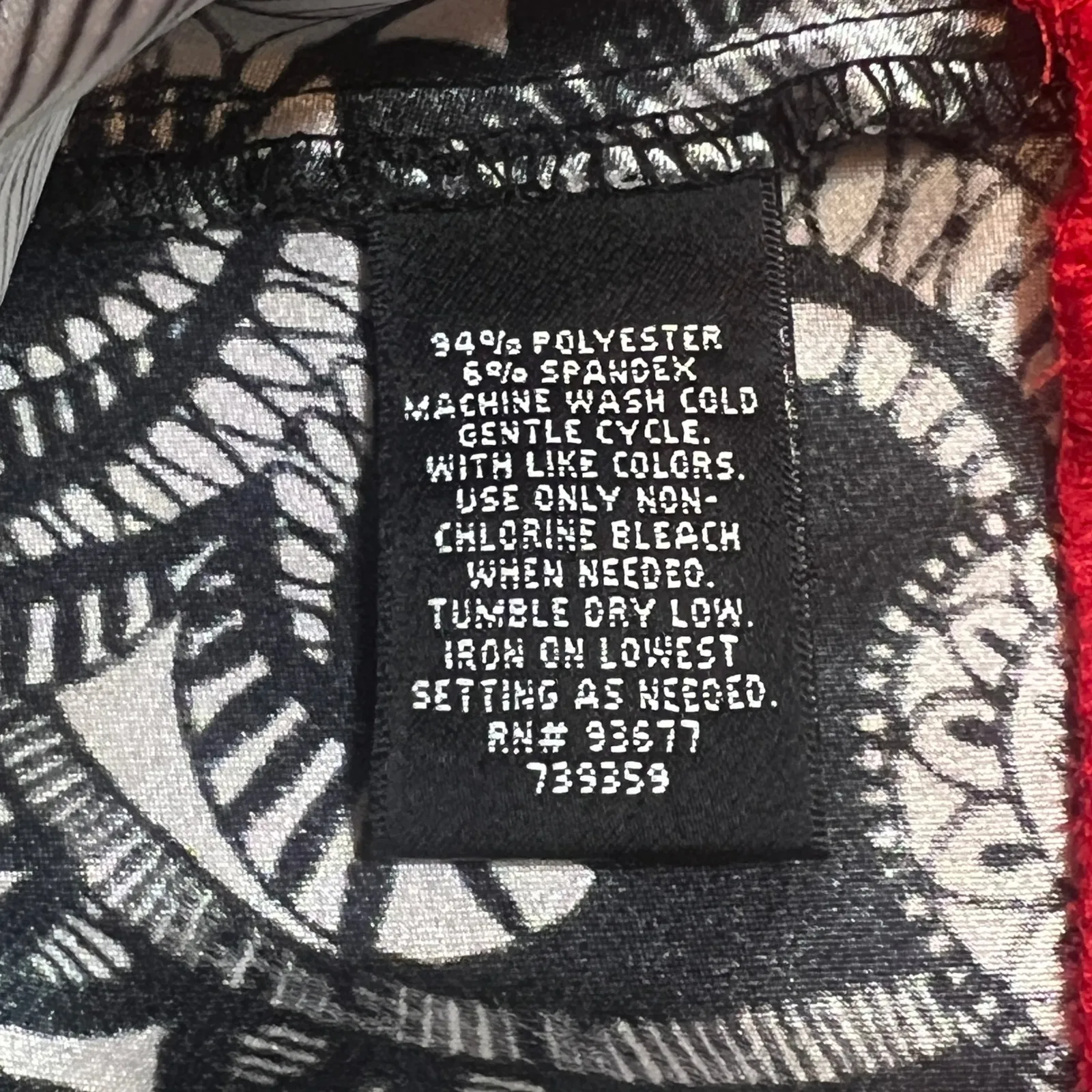 Nicole by Nicole Miller Sleeveless Peplum Top Black White Red Small - Image 5