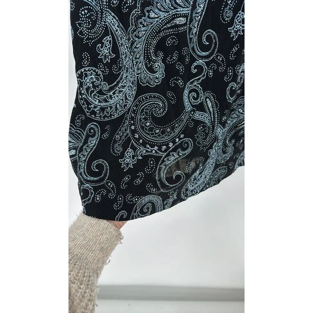 Vintage Alex Evenings 90s paisley Sparkle Glitter tank top Y2K size L Black Size L - Image 3