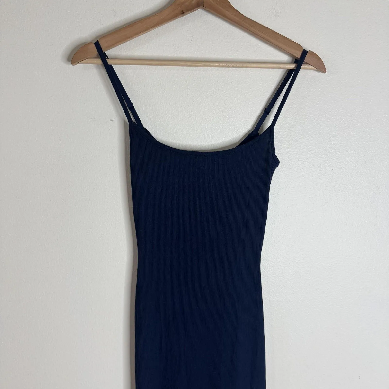 Skims Dress Womens XS Navy Soft Lounge Long Slip Ribbed Bodycon Maxi Stretch - Image 2