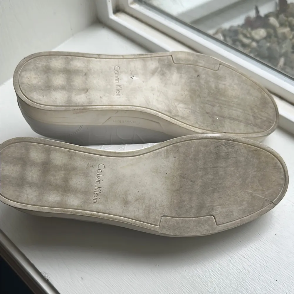 Calvin Klein  White Lace-Up Sneakers - Image 5