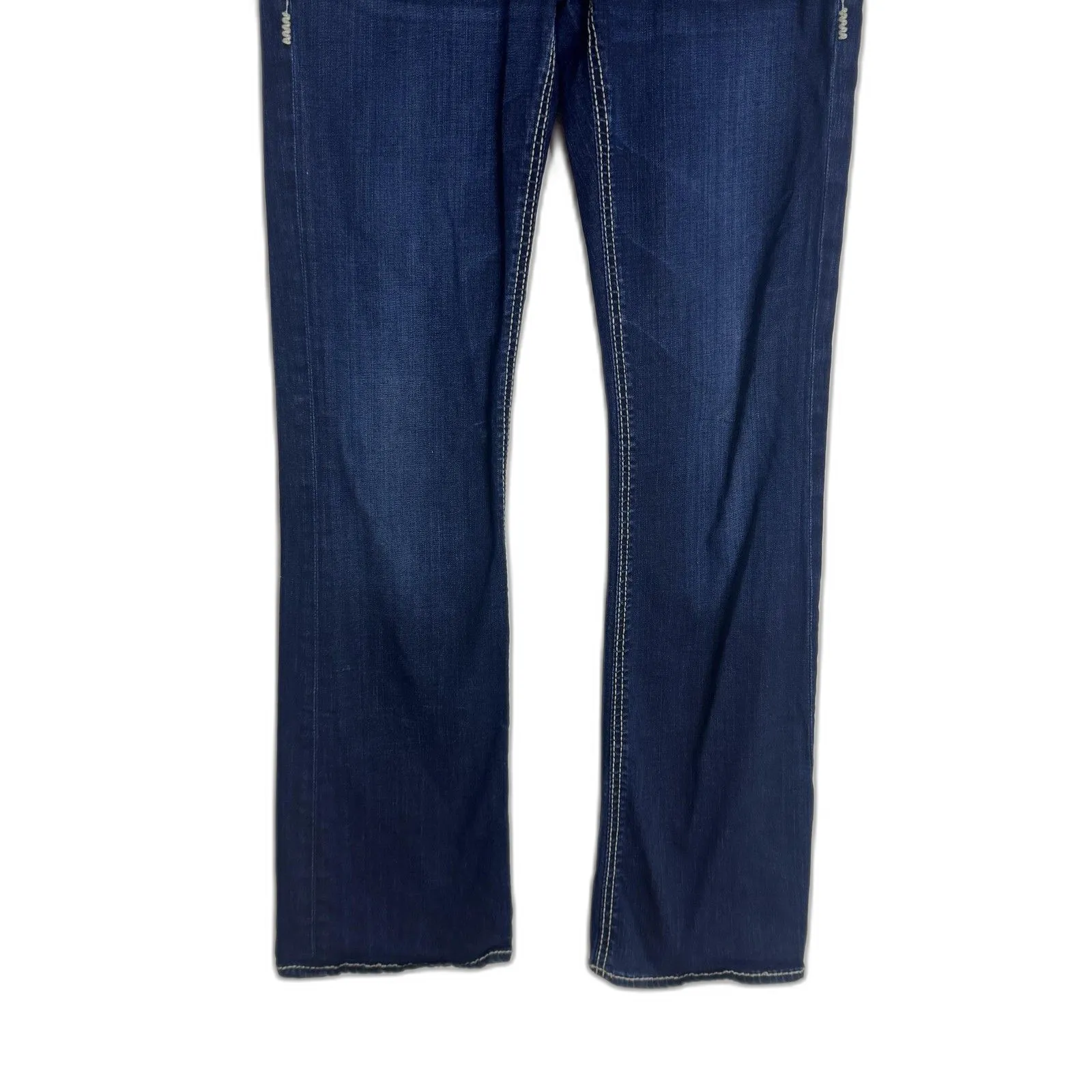 BKE Denim Stella Jeans Womens 28L Dark Wash Blue Bootcut Stretch Contrast Stitch - Image 4