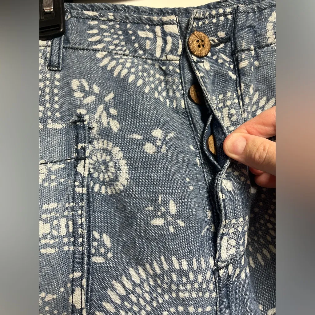 Free People Island Vibes Discharge Trousers pant Island Blue size 29 boho - Image 5