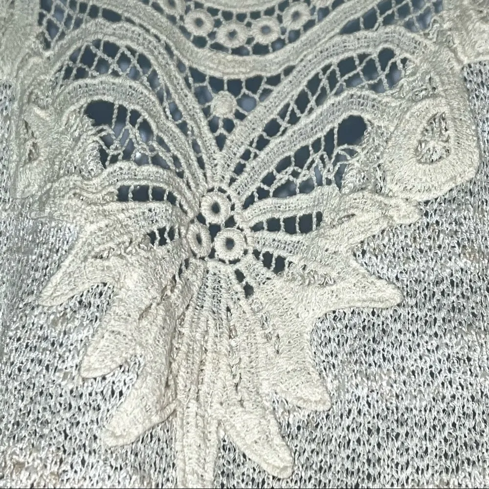 Willow & Clay Blouse Bohemian Linen Knitted Crochet Detail Fishtail - Image 8