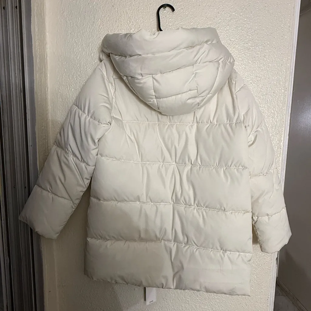 MANGO CREAM COLOR HOOD QUILTED WATER REPELLENT COAT SIZE XXS NWT - Image 8