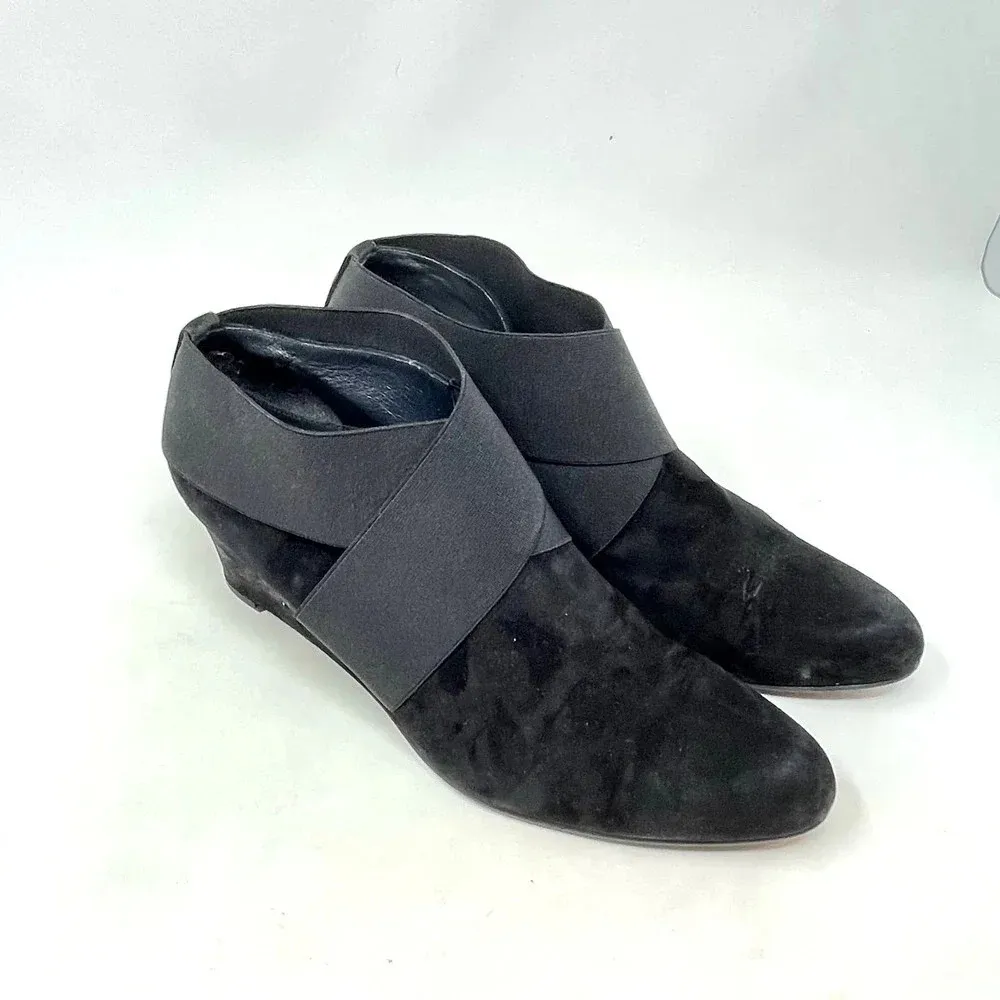 Stuart‎ Weitzman Coban Suede Wedge Booties Black Size US 9.5 - Image 6