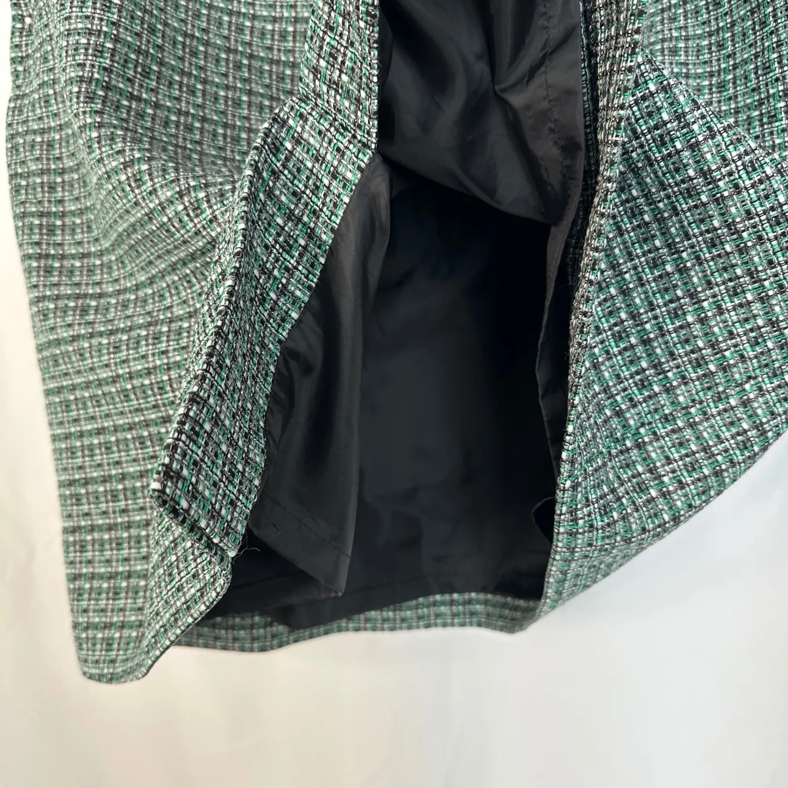 Evan Picone Tweed Skirt Green White Career Office Business Women's Plus‎ Size 16 - Image 7