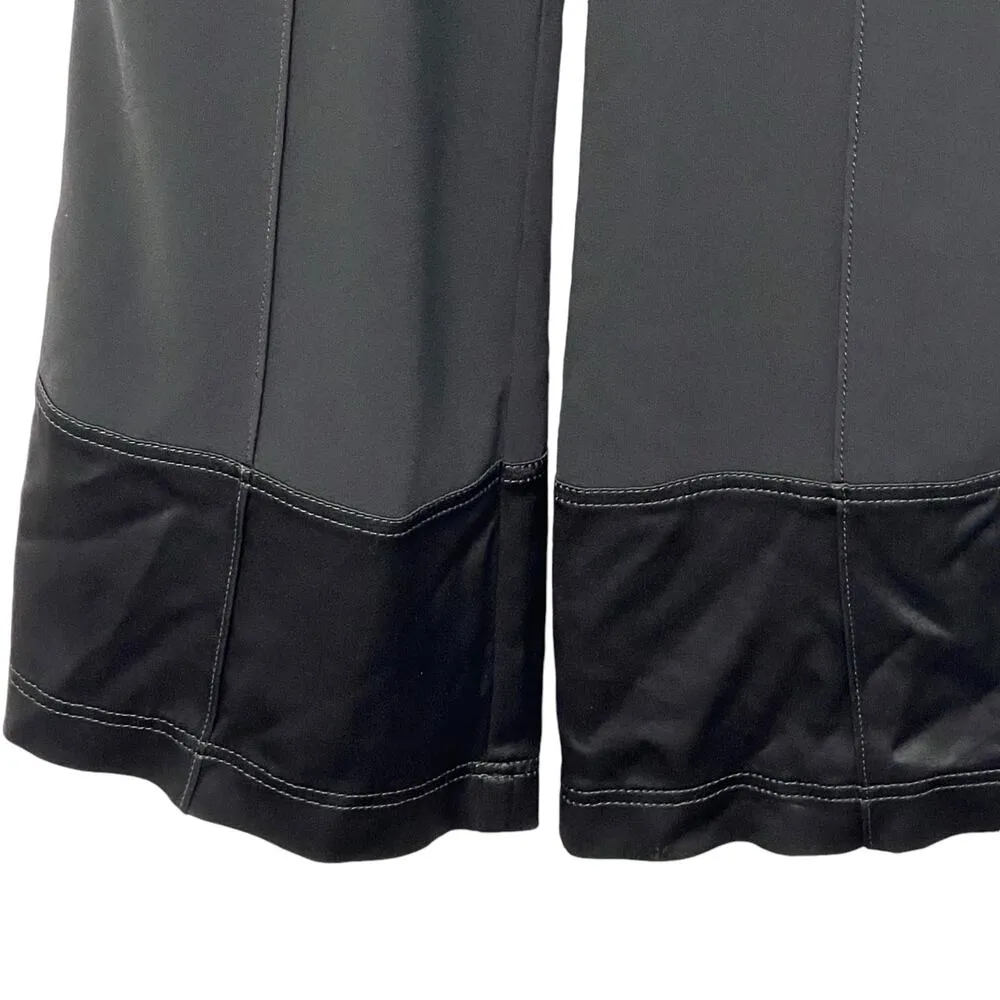 Derek Lam 10 Crosby Size 2 Button Front Cropped Jumpsuit Black Crepe Wide Leg - Image 3