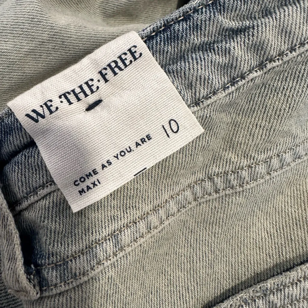 NWT Free People Sz:10 Come As You Are Maxi Light Wash Soft Denim Boho Skirt. - Image 5