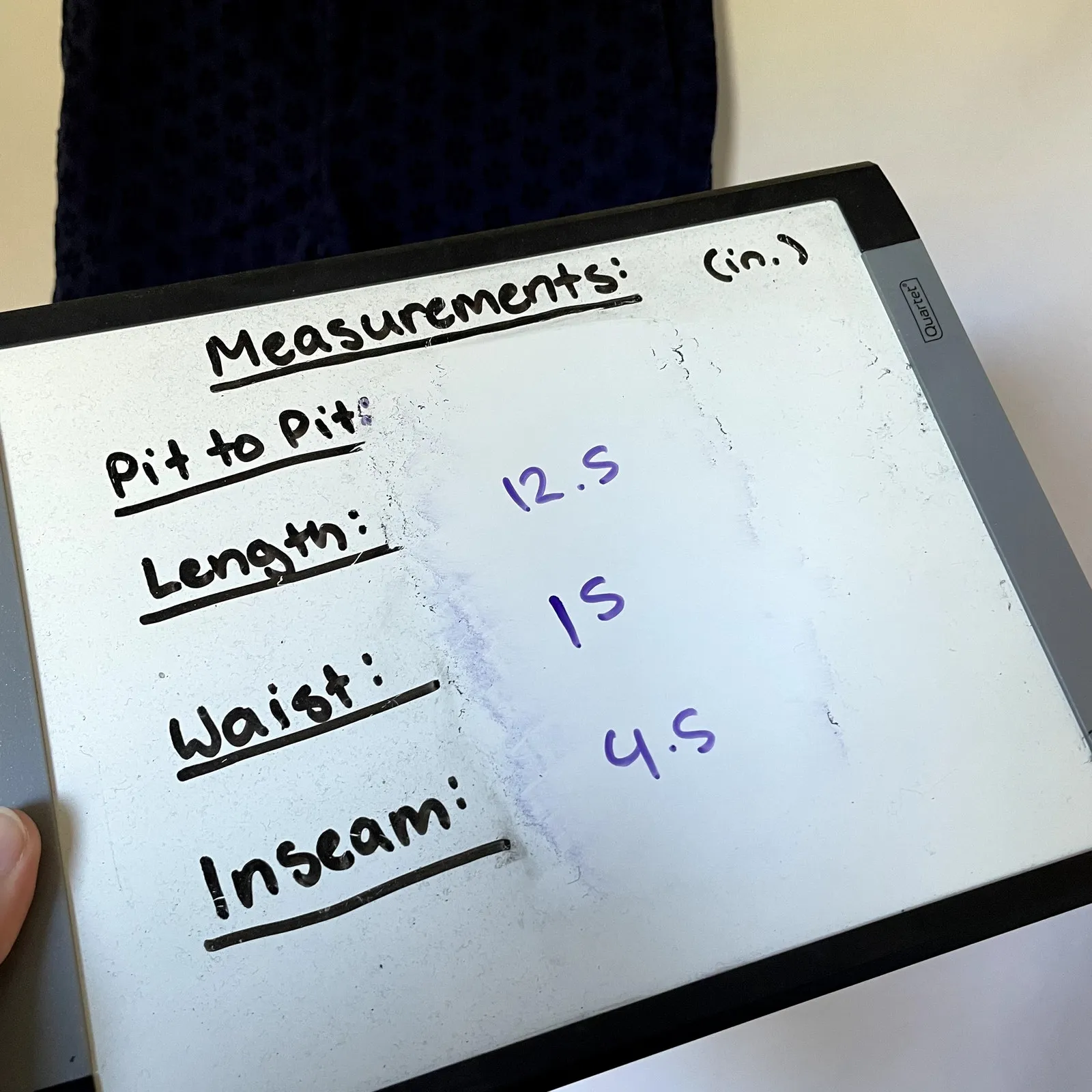 Faded Glory navy cotton summer shorts pockets embroidered eyelet women's size 6 - Image 3