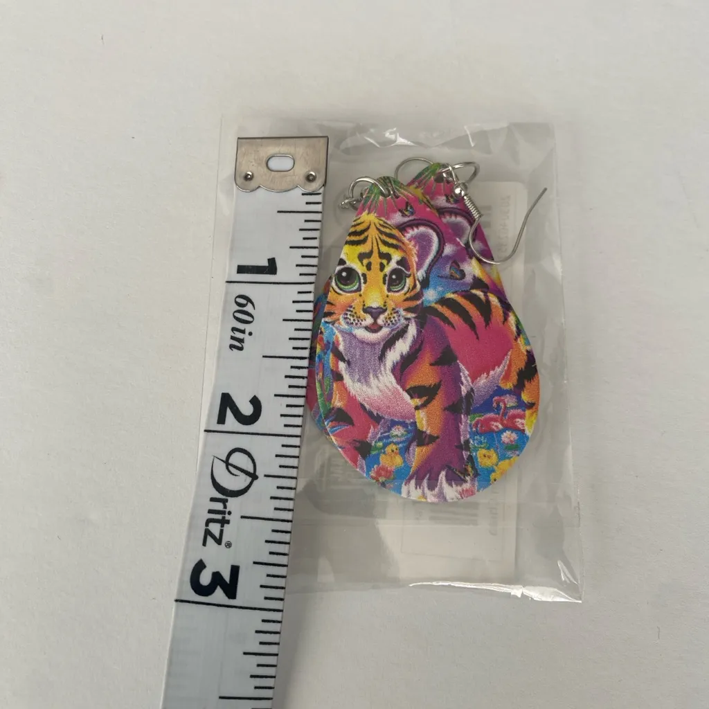 Lovely Tiger Design Waterdrop Colorful Wooden‎ Drop Dangle Earrings - Image 7