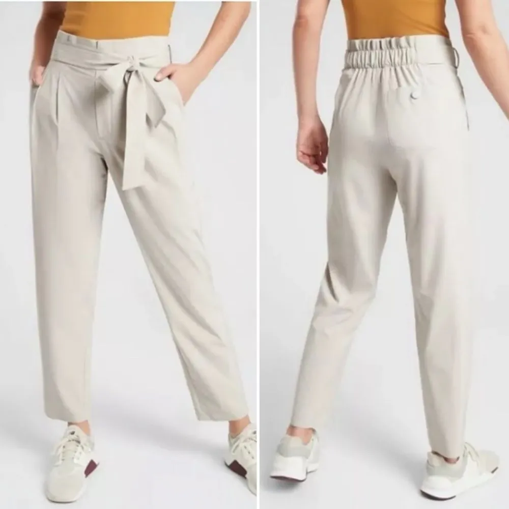 Athleta Skyline Pant II Abalone Grey Paperbag Waist Stretch Size 12 Quick Dry - Image 14