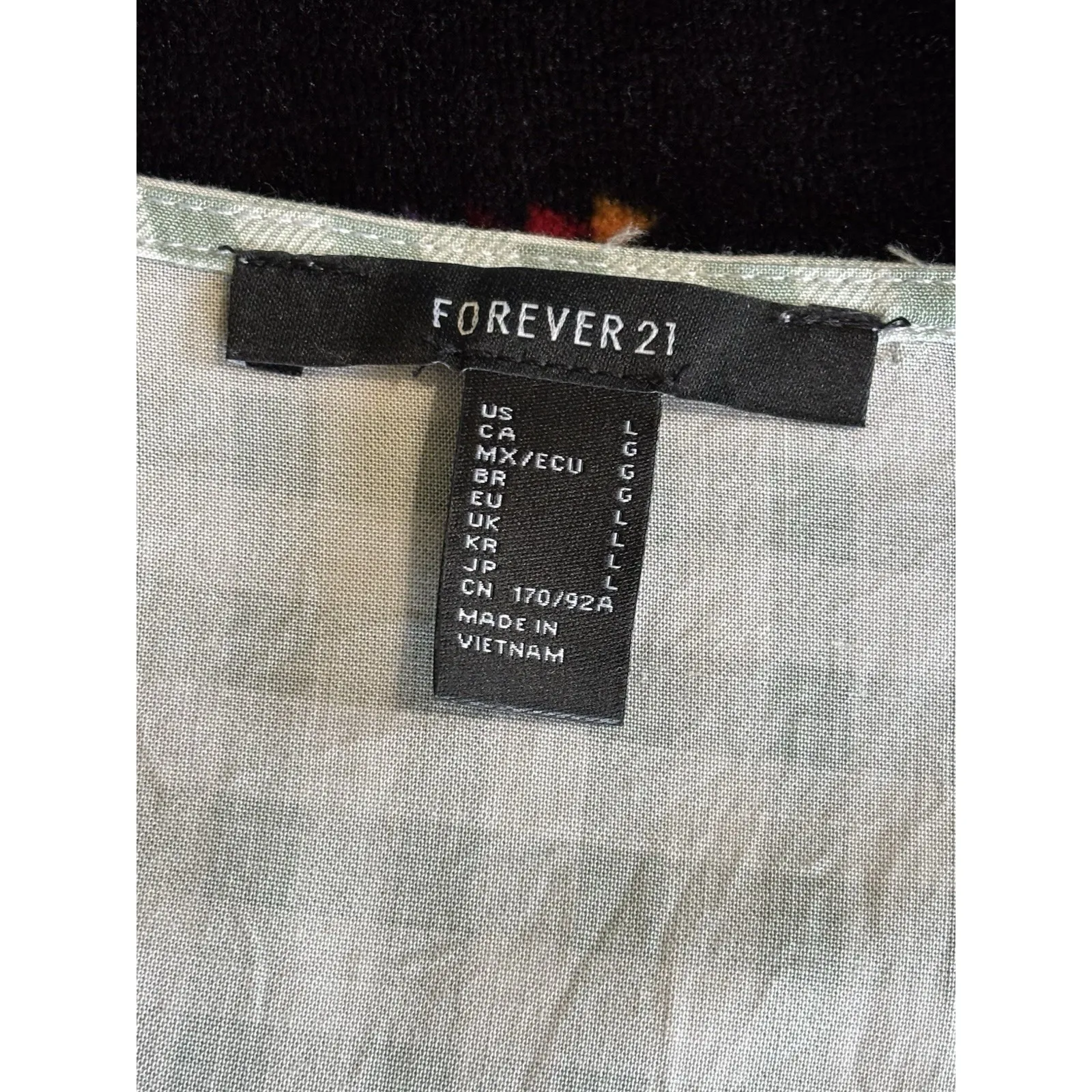 Forever 21 Green/White Check Midi‎ Dress Size Large Short Sleeve Babydoll V Neck - Image 5
