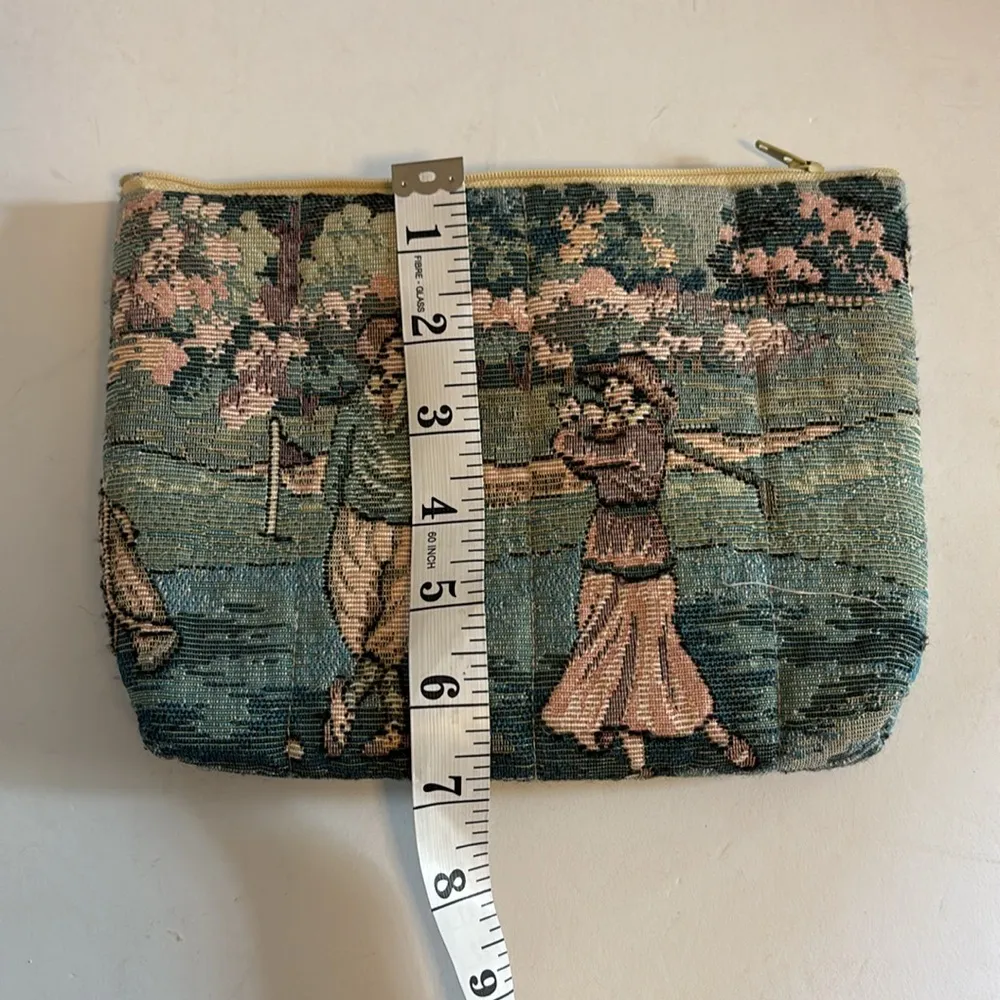 VINTAGE EMBROIDERED TAPESTRY CLUTCH
GOLF DEDIGN WITH MAN AND WOMAN
AWESOME BAG Green - Image 7