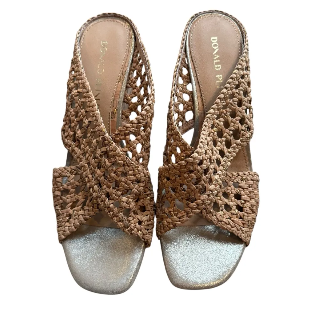 Donald J. Pliner Women’s 8.5 Parisaspe3 Cork Wedge Mediterranean Sandals Tan New - Image 3