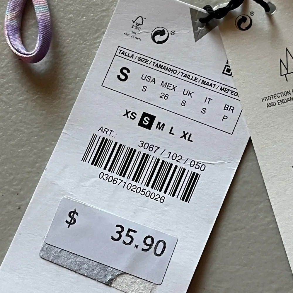 Zara Womens Tie Dye Multicolor Artsy Strappy Crop Top S deep Vneck - Image 8