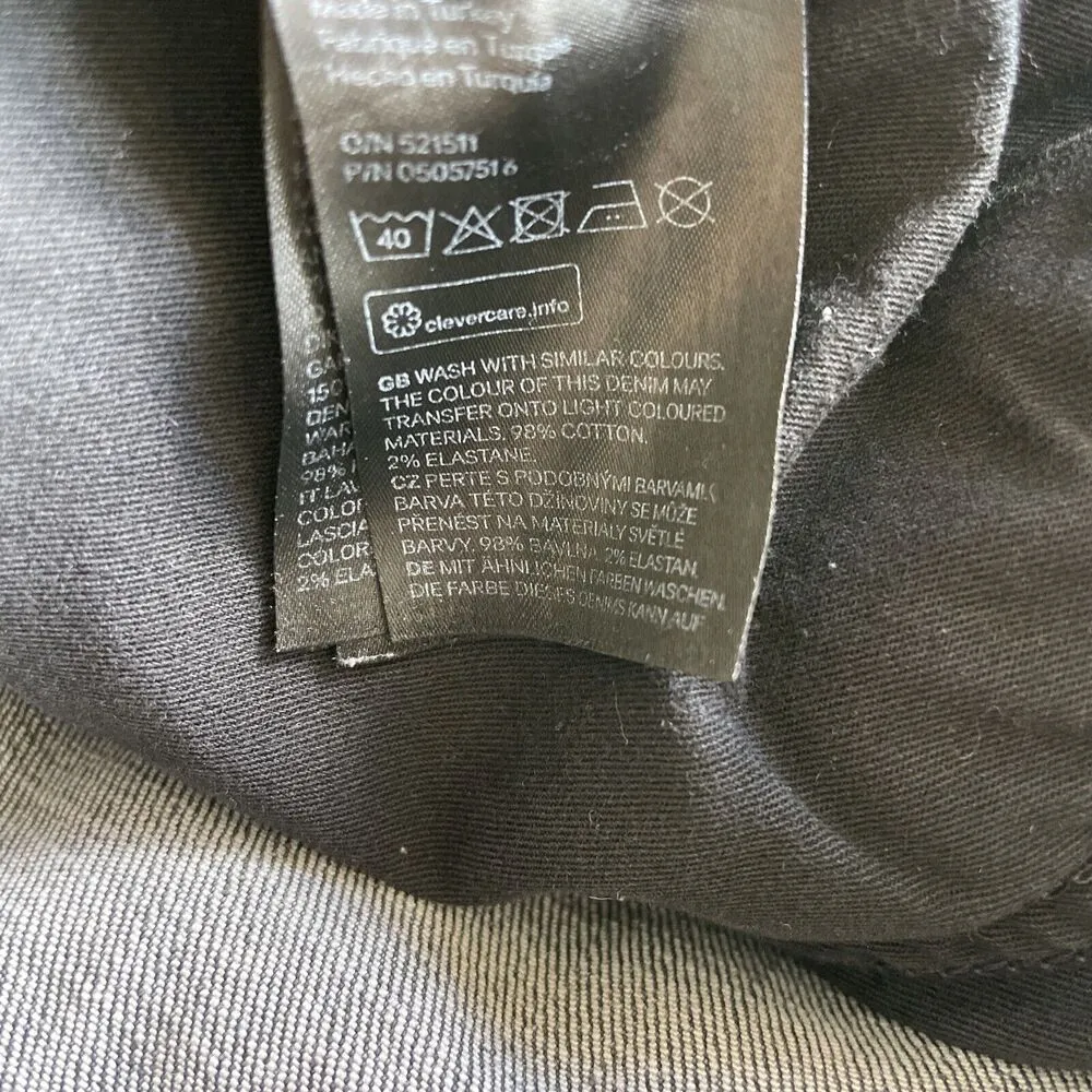 & Denim Skinny Ankle High Waist Jeans Women Size 30 Button fly Black Raw Hem - Image 13