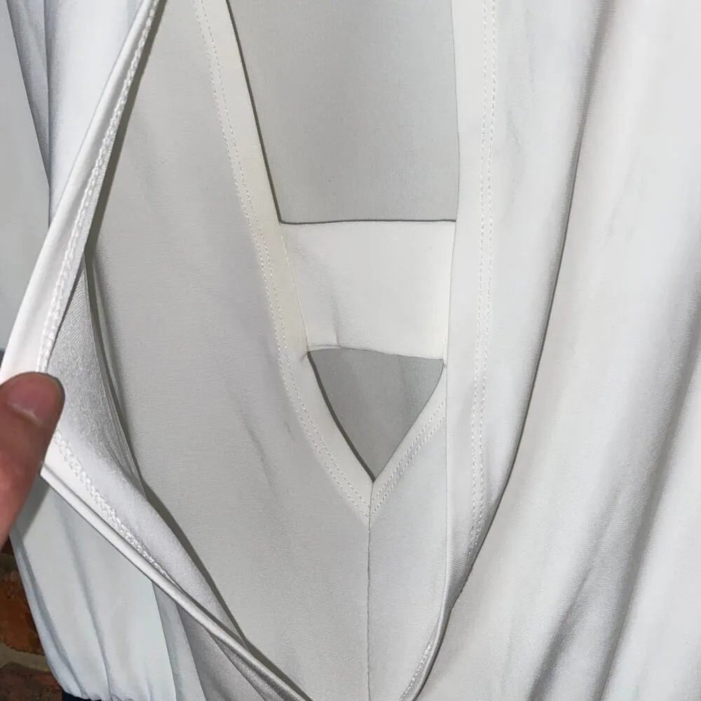 NWT Laundry by Shelli Segal White Black Open Back Jumpsuit Women's Size 14 - Image 7