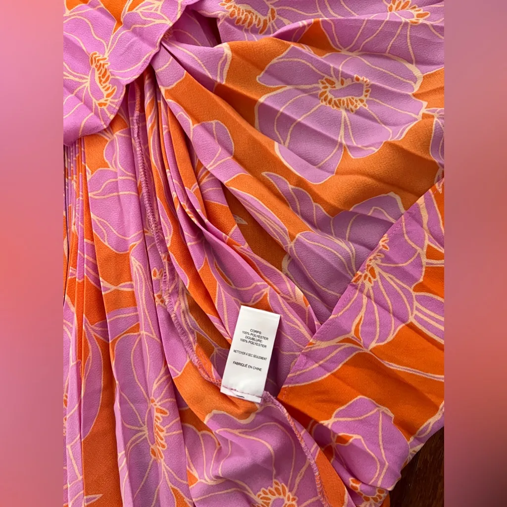 ASTR Blythe Dress in Orange & Purple Floral - Image 12