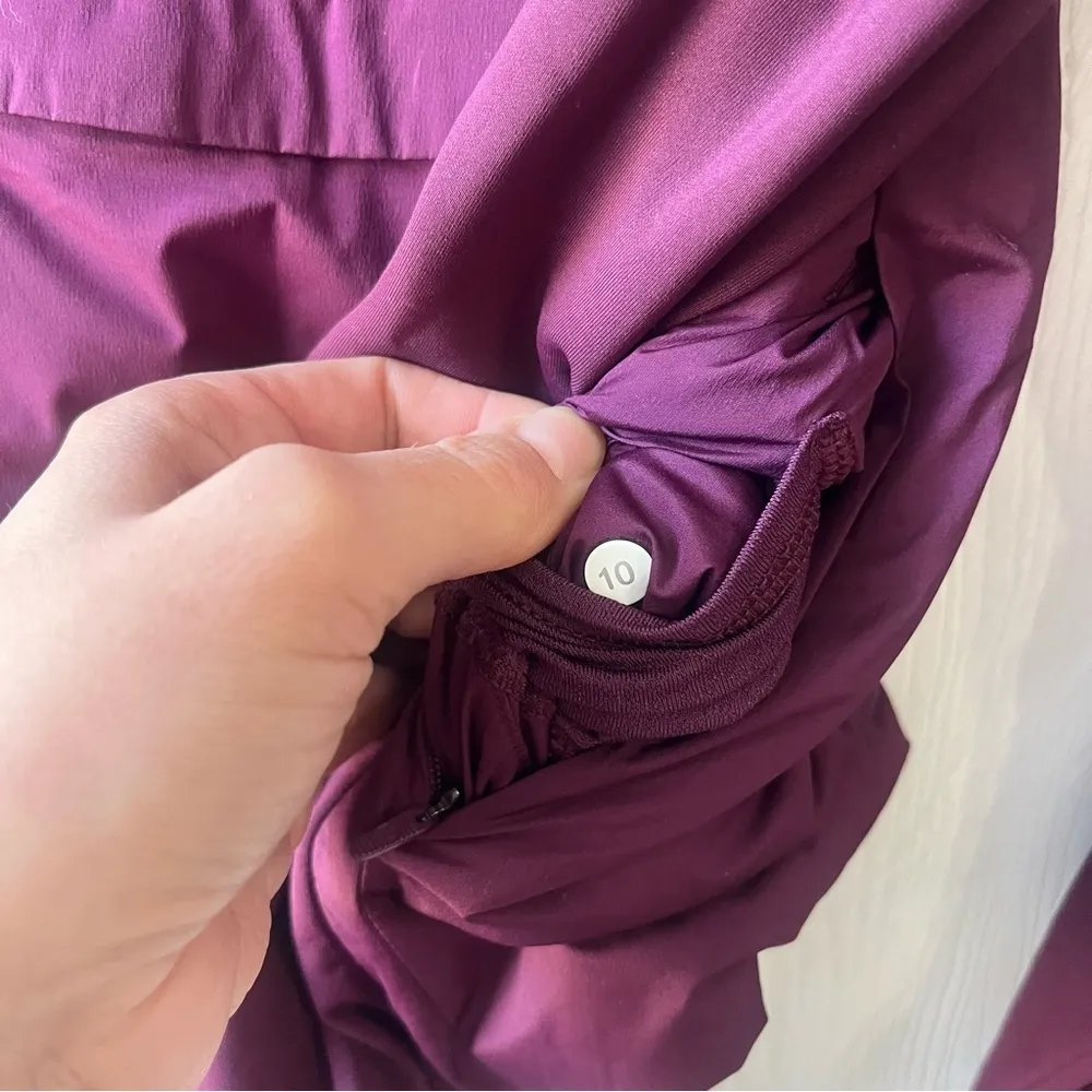LULULEMON Run for Cold Half Zip Pullover Hoodie Jacket Plum Size 10 - Image 7