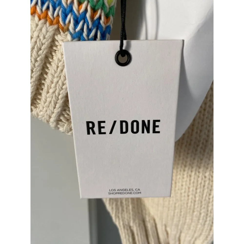 $375 NWT RE/DONE BABY RAGLAN CREWNECK IVORY SPACE DYE SZ SMALL - Image 4