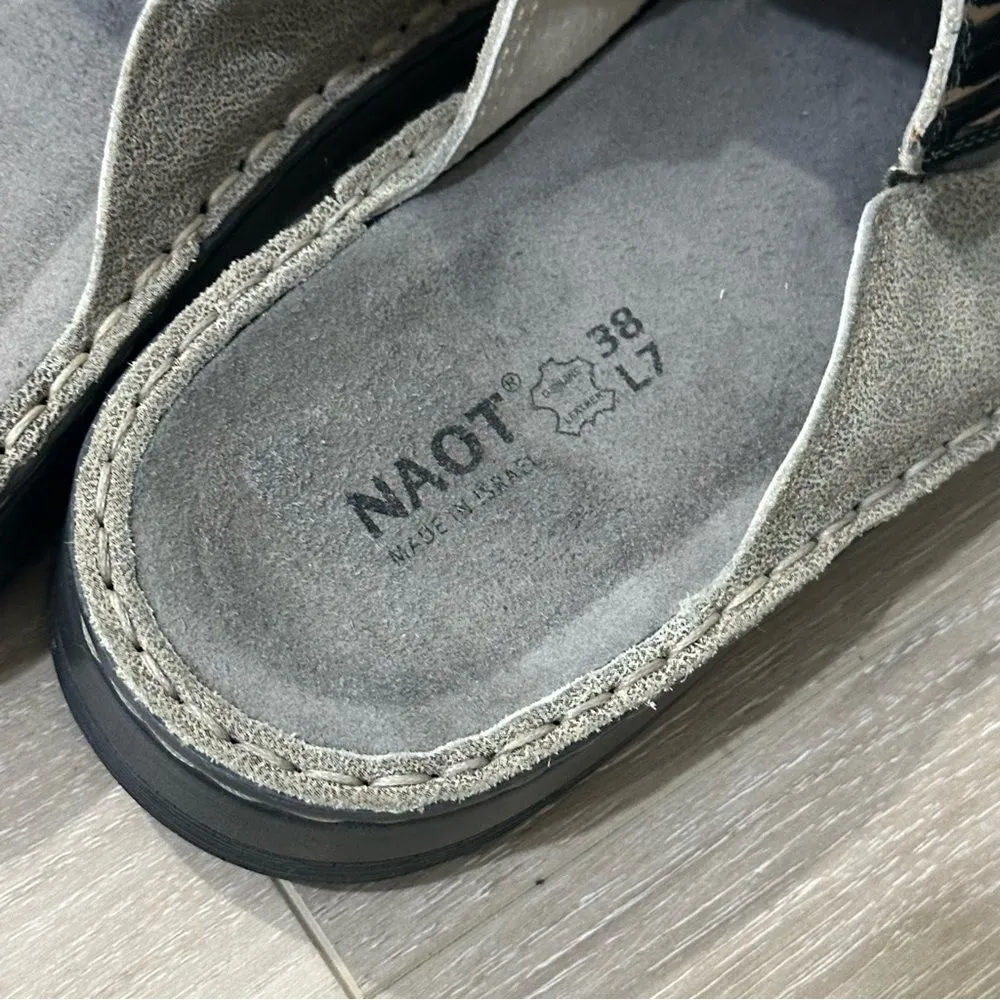 NAOT Leather Mules Clogs Zafra Grey Speckled Beige Women’s Sz 7 US 38EU - Image 5