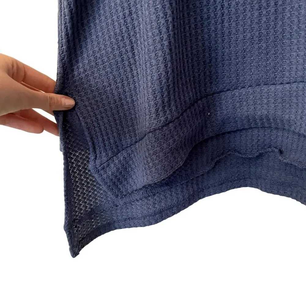 Eggshell blue waffle knit long sleeved crewneck sweater tunic top Size XL - Image 4