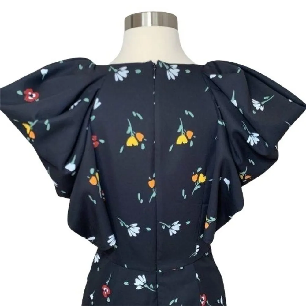 C/MEO Collective Vices Mini Dress Size Small Puff Shoulder Draped Ruffle New - Image 6