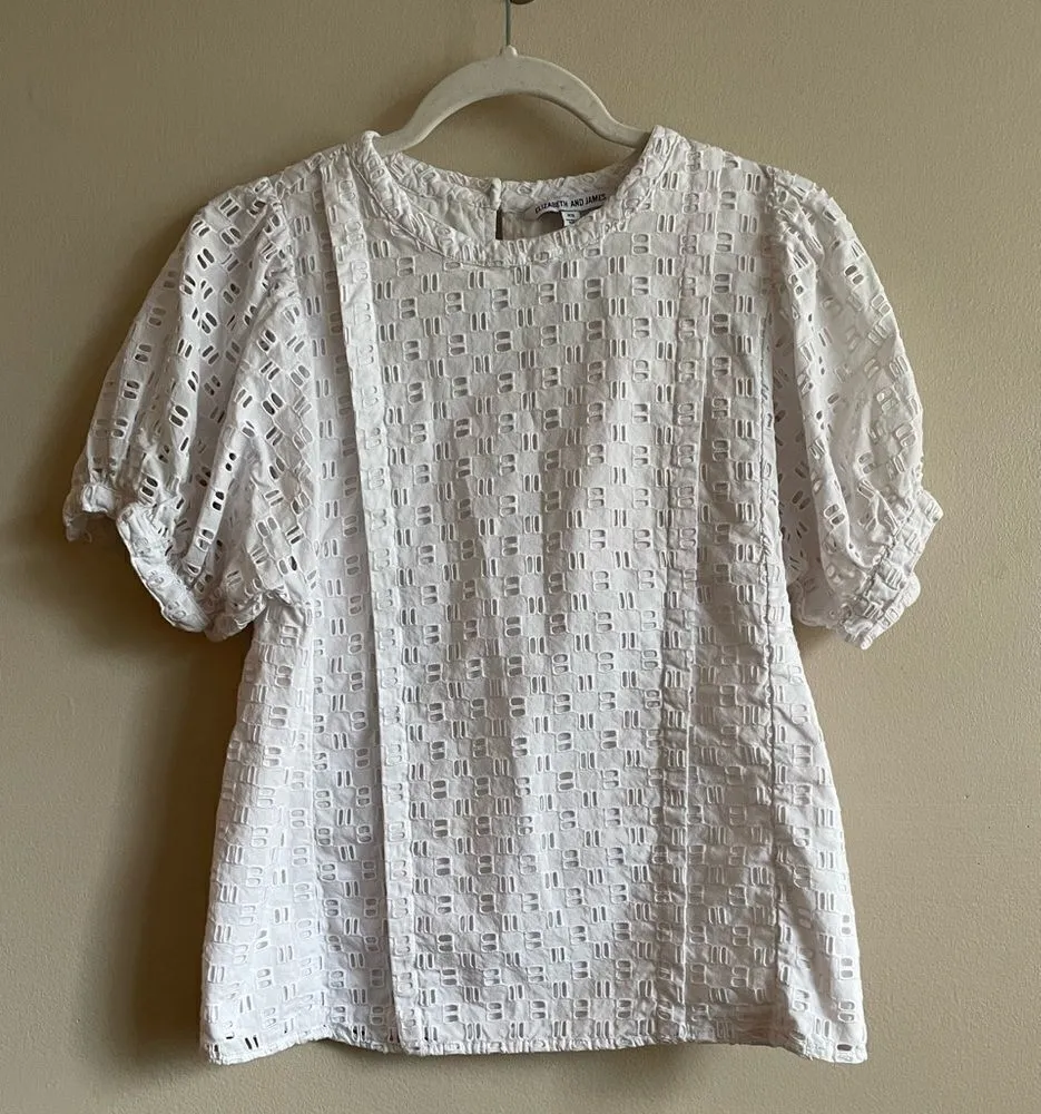 Elizabeth & James white eyelet blouse - Image 1